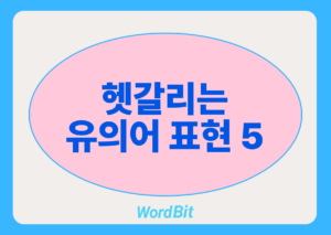 헷갈리는 유의어 영어